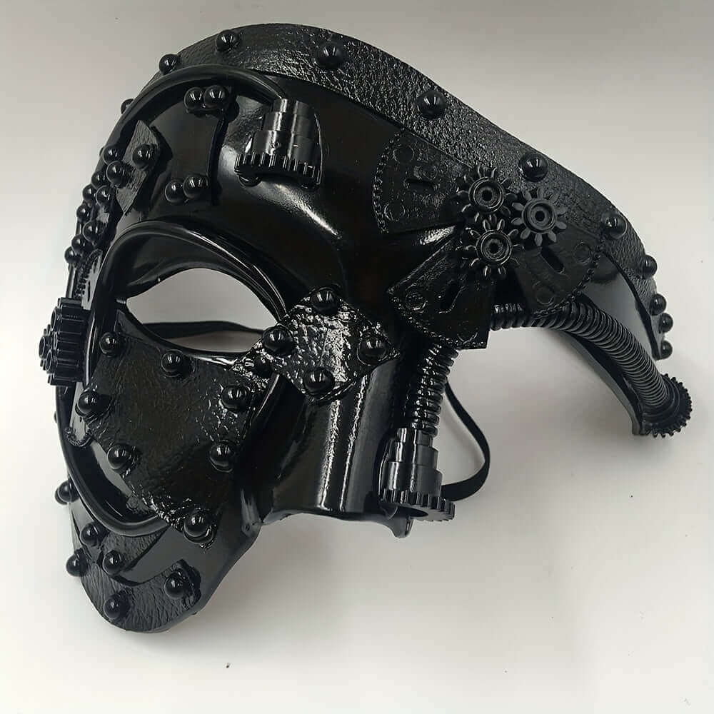 Leather and Metal Steampunk Mask – Front View