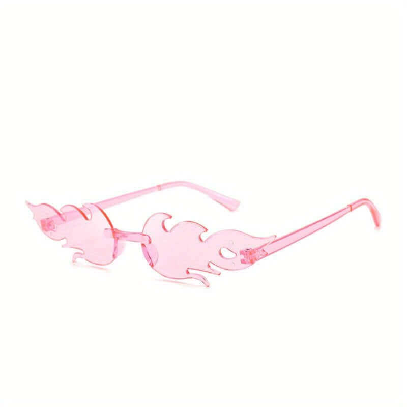 Flaming pink BlazeGaze glasses by RaveFather with bold, flame-inspired design and unique fiery aesthetic.