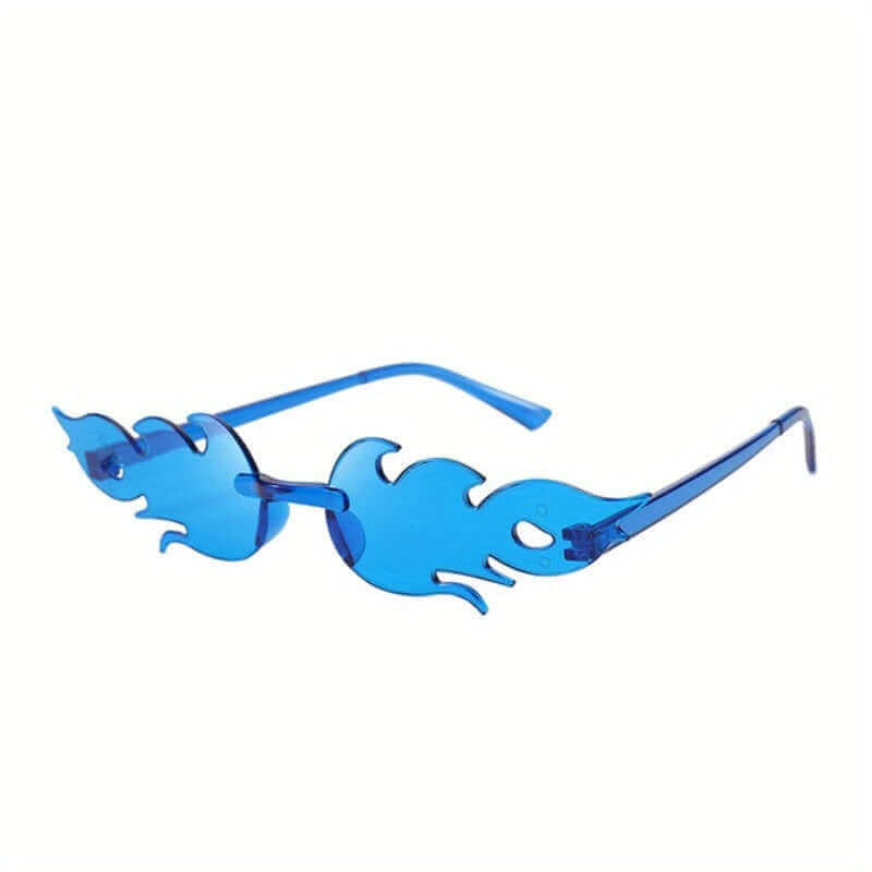 RaveFather BlazeGaze Glasses with Blue Flame Design for Bold Style