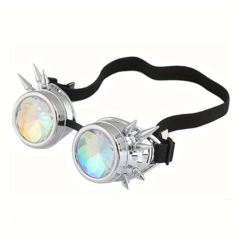 Mind-Bending Visuals Piss Goggles by RaveFather with vivid colors, spiked design, and captivating unconventional style