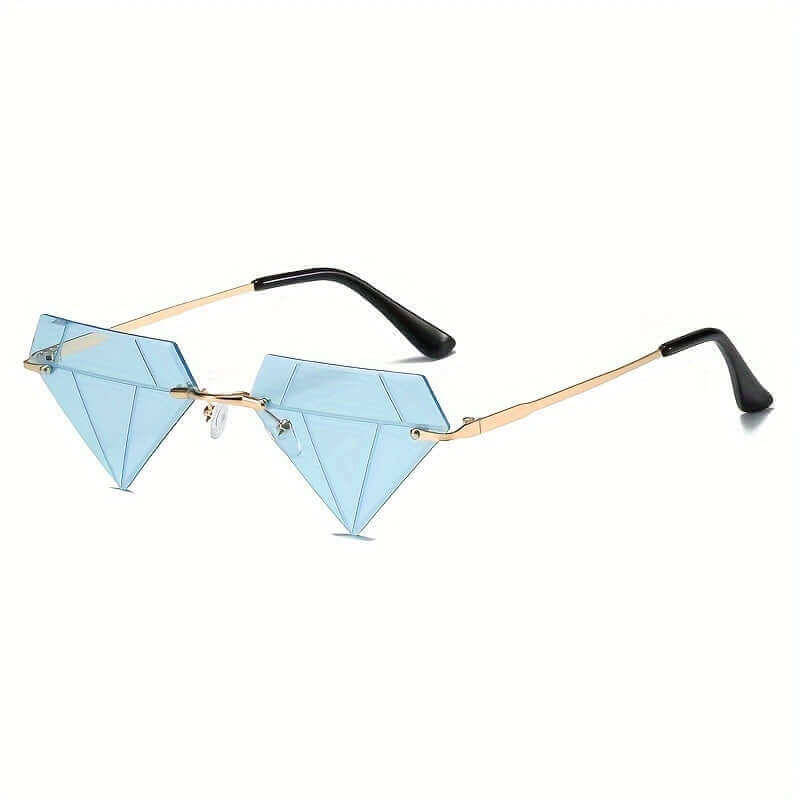 RaveFather Diamond Cut Festival Sunglasses with geometric lenses for raves and festivals, futuristic design, and bold fashion statement