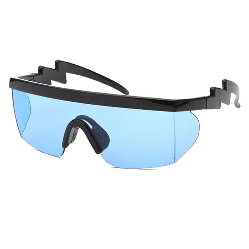 RaveFather Vintage Sunglasses with Blue Lens for Festival Style and UV Protection