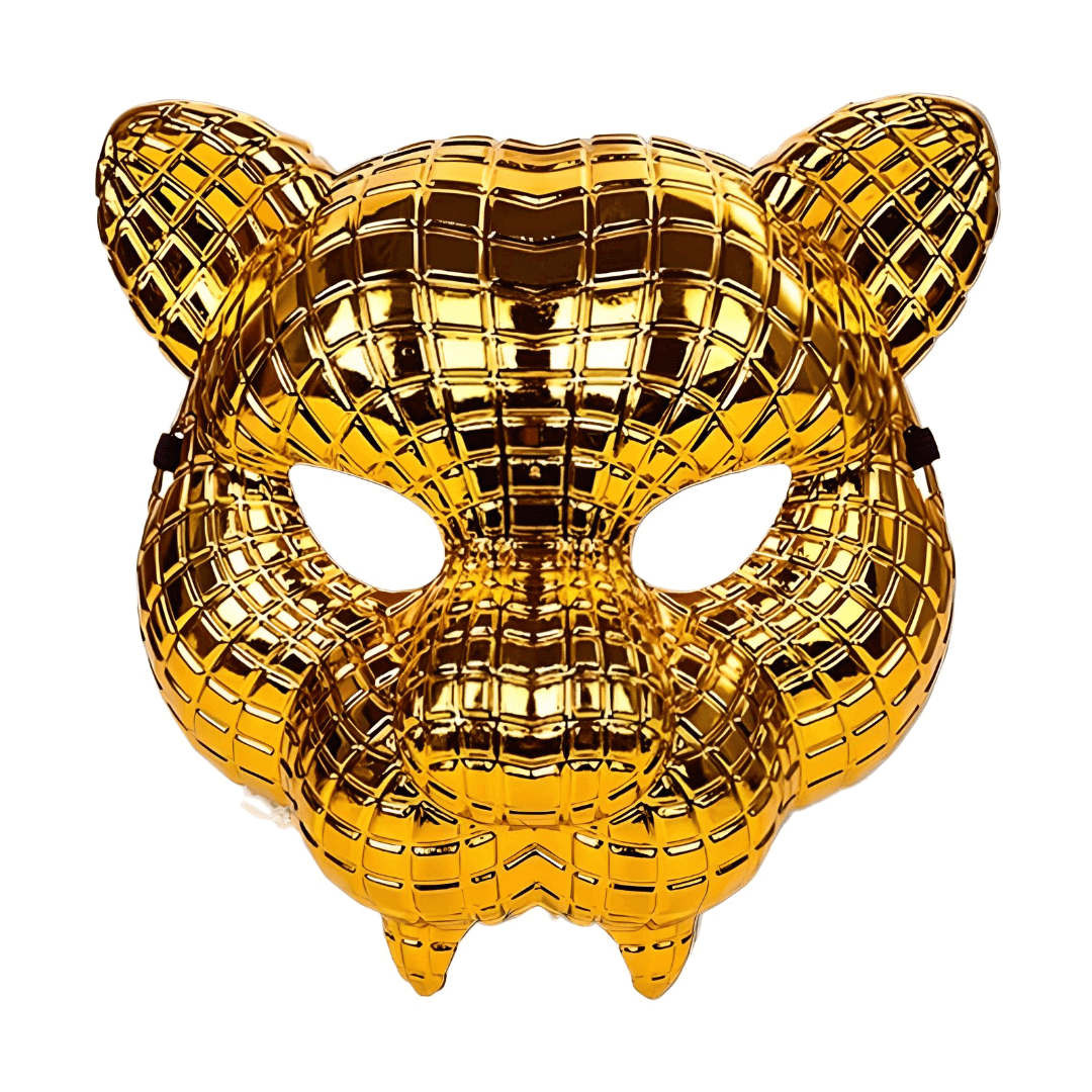 RaveFather Gold Leopard Mask for Festivals