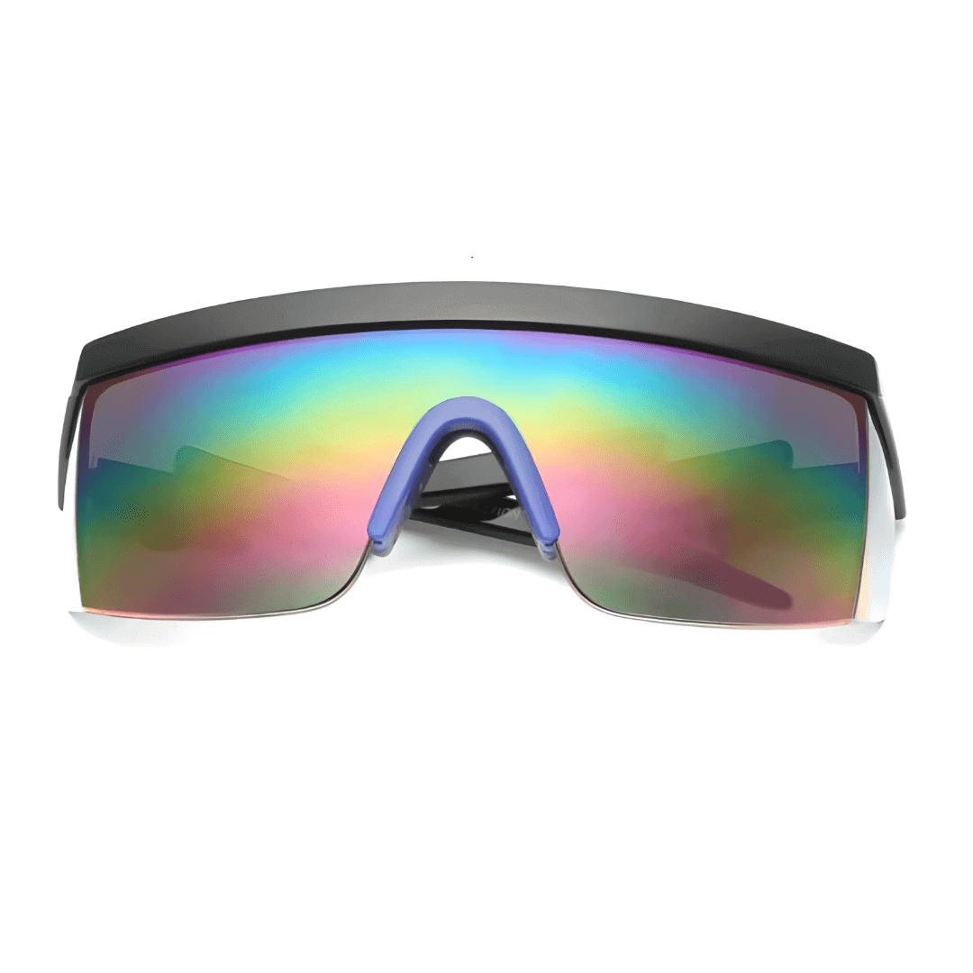 RaveFather Vintage Sunglasses with rainbow lenses, perfect for festival style and UV protection