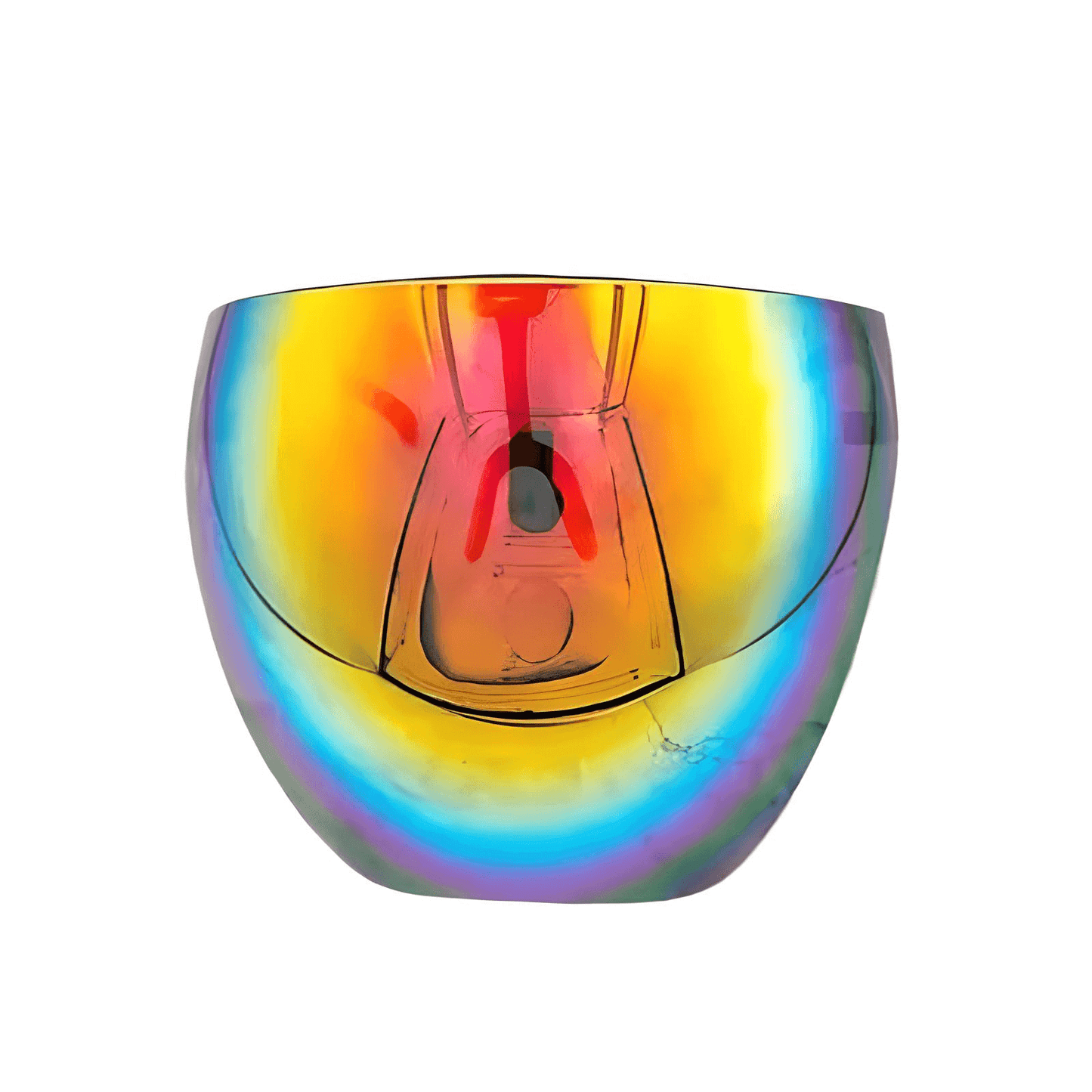 Vibrant rainbow-hued RaveFather Rave Mask with unique intricate design for festivals and raves