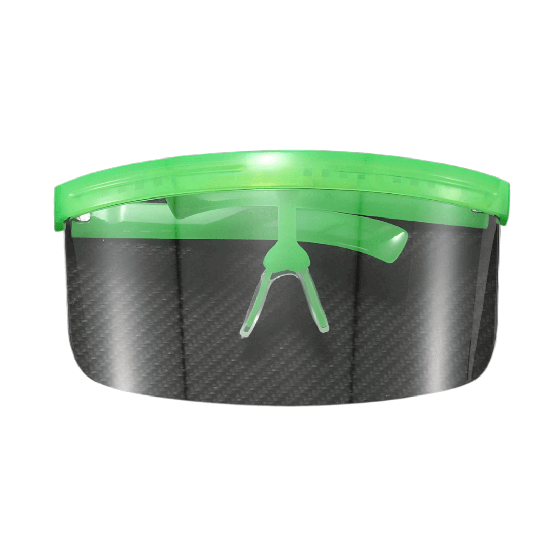 RaveFather Oversized Rave Visor with Green Trim – Standout Festival Accessory