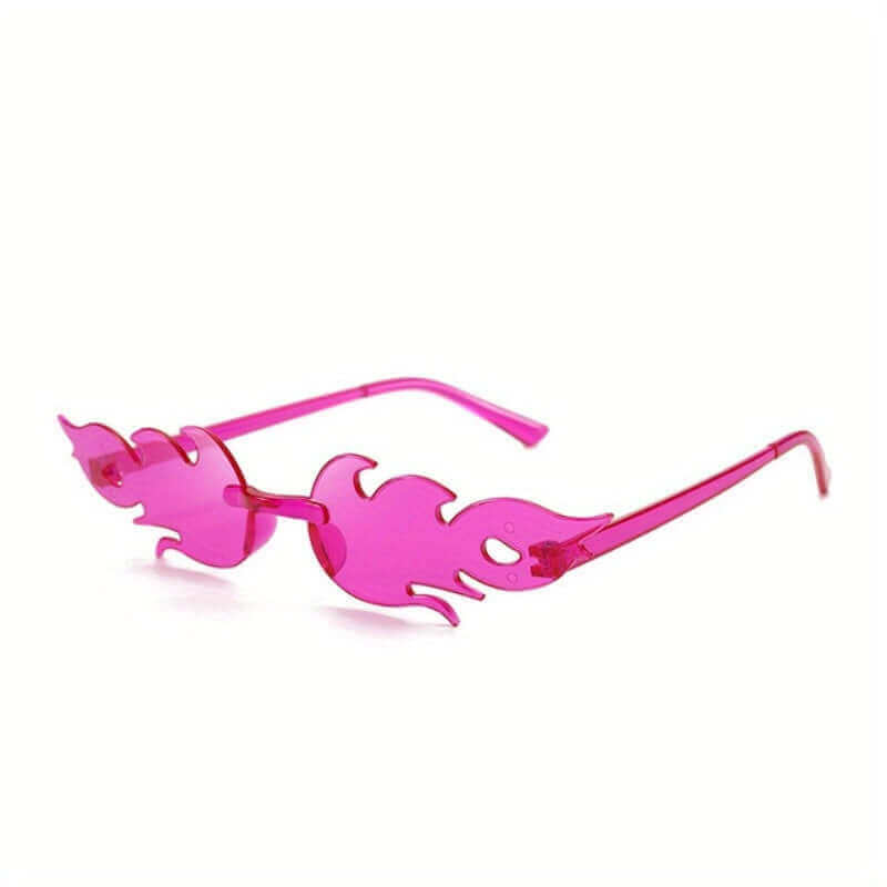 RaveFather BlazeGaze Glasses with flame-inspired pink lenses and bold design for a fiery, eye-catching style.